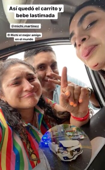 Así quedó el auto de Doris (Foto: Instagram/@dorisdelmoralrosique)