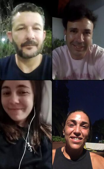 Los cuatro durante la primera