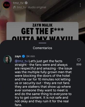 La tajante respuesta de Zayn Malik tras ser criticado por abrirse paso entre una multitud en Manchester