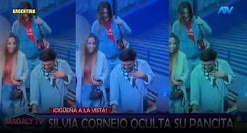 Silvia Cornejo reaparece con Jean Paul Gaboto y una supuesta pancita desata rumores de embarazo. Captura: Magaly TV La Firme.