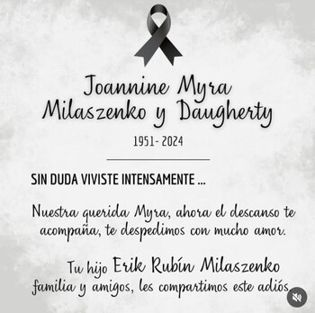 En su esquela, la vida