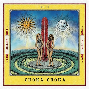 La portada de "Choka Choka" consta de una ilustración donde Shakira y Anitta son representadas como el sol y la luna, al estilo del tarot - crédito @shakira/Instagram
