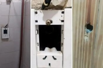 El acusado residía en la vivienda principal del complejo y compartía el único baño con sus cinco inquilinas