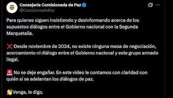 Gobierno - crédito @ComisionadoPaz/X