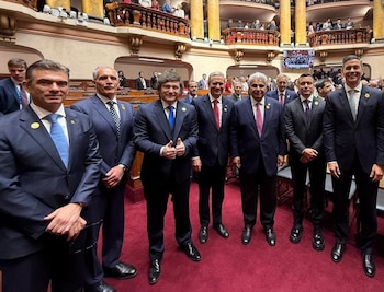 Diferentes presidentes de derecha de la región, entre ellos el argentino Javier Milei, acudieron a la posesión de la presidenta del Perú, Keiko Fujimori - crédito suministrada a Infobae