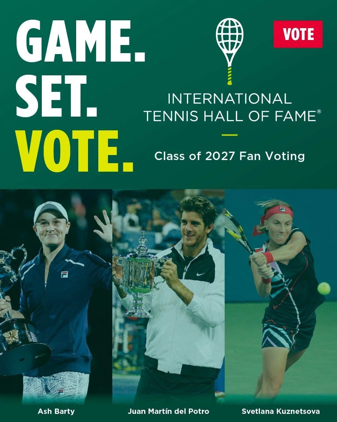 El organismo internacional incluyó nuevamente al extenista tandilense dentro del proceso correspondiente a la Clase de 2027 (@tennishallofame)