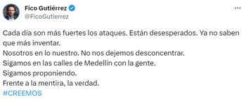 Federico Gutiérrez comentó que la