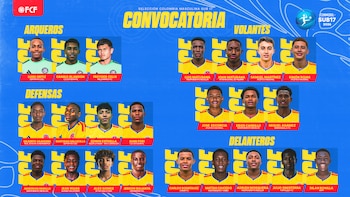 Jugadores convocados por Fredy Hurtado a la selección Colombia sub-17 para el Sudamericano en Paraguay - crédito FCF