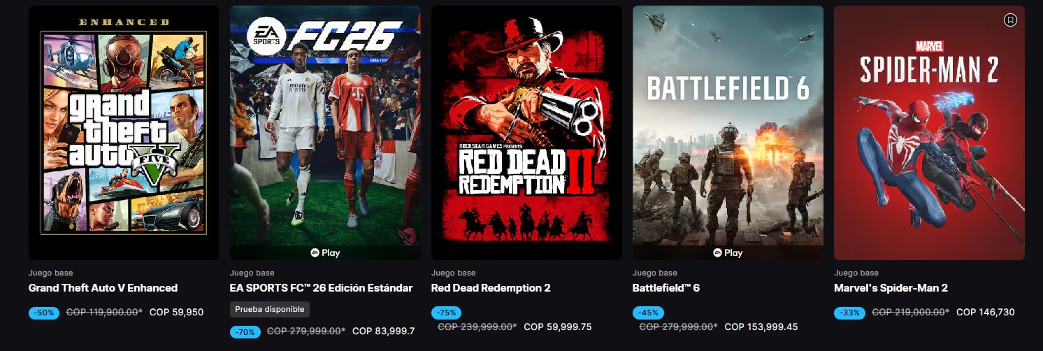 Desde GTA V, Battlefield y más títulos de diversos géneros están en descuento. (Epic Games)