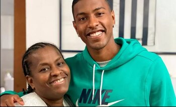 Miguel Araujo y su mamá.