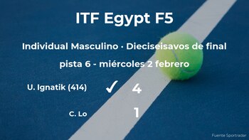 El tenista Uladzimir Ignatik, clasificado para los octavos de final del torneo de Sharm El Sheikh