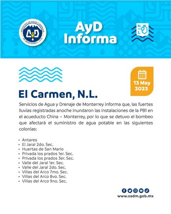 El Cuchillo I se inundó