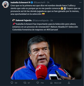 En sus redes sociales, Isabella