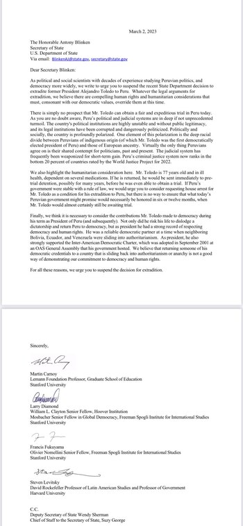 Carta de académicos estadounidenses