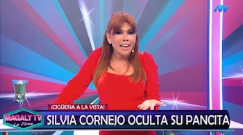 Silvia Cornejo reaparece con Jean Paul Gaboto y una supuesta pancita desata rumores de embarazo. Captura: Magaly TV La Firme.