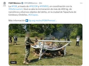 Quema de droga en Chiapas