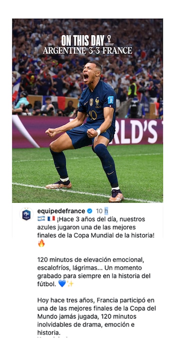 El posteo de Francia a