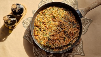 Arroz de otoño con setas y calabaza, una receta fácil ideal para disfrutar un domingo en casa