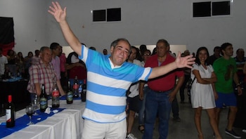 Eduardo Martí en pleno festejo: