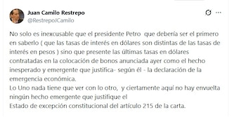 Juan Camilo Restrepo, exministro de