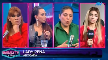 Naldy Saldaña rompe su silencio tras acusaciones de esposa de César Sánchez: "Me da mucha tristeza verla". Captura: Magaly TV La Firme.