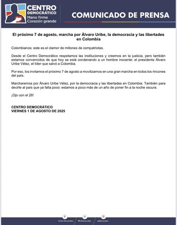 El partido de oposición anunció