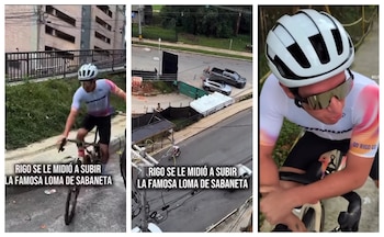 El "Toro de Urrao" comparó la experiencia de subir la Loma de San José, en Sabaneta, Antioquia, con una escalada a montaña en el Tour de Francia -crédito @somoszona5.co/Instagram