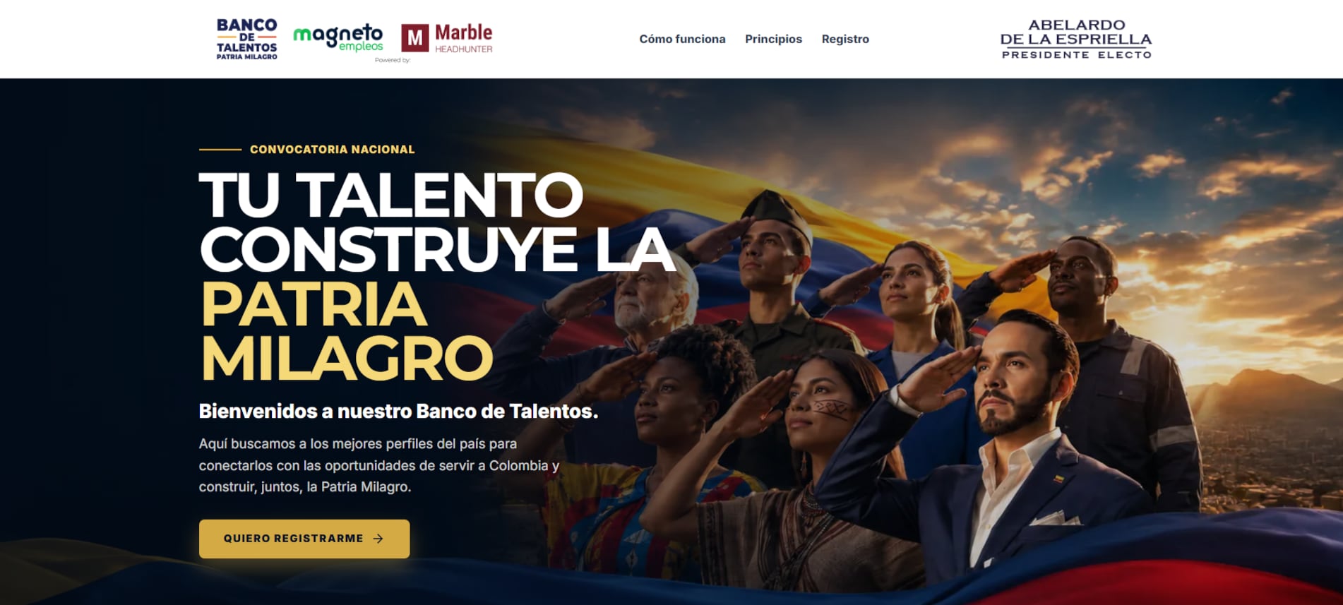 Magneto Empleos y Marble Headhunter operaron la plataforma del Banco Nacional de Talentos de la Patria Milagro durante la transición presidencial. - crédito Banco de talentos patria milagro