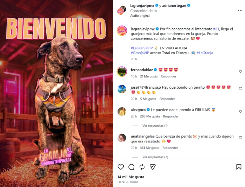 La producción de La Granja VIP difundió en Instagram la imagen promocional del nuevo habitante y adelantó que próximamente compartirá su historia. (Captura de pantalla )