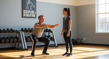 Un entrenador personal supervisa la