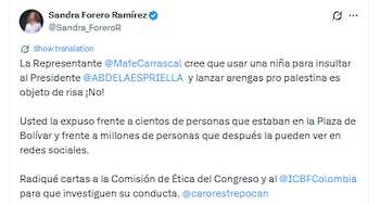 La concejal Sandra Forero también pidió a la Comisión Ética del Congreso que investigue - crédito Sandra_ForeroR/X