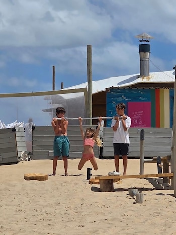 En sus días de playa,