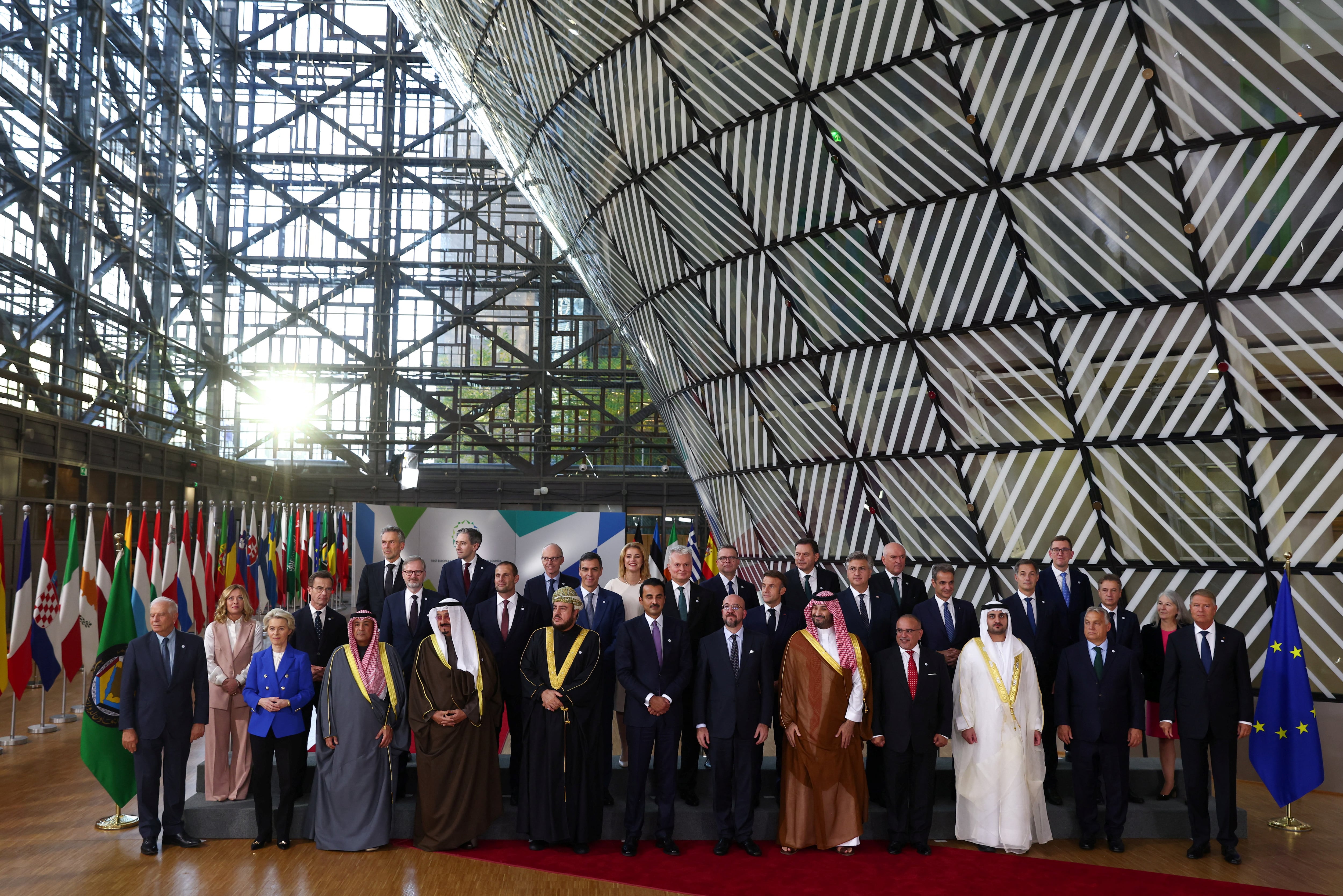 La cumbre de 2024 se realizó en Bruselas y la segunda se iba a realizar en Riad (REUTERS/Johanna Geron/Archivo)