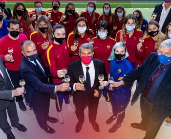 José Caro con jugadores del