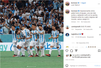 La publicación de Lionel Messi