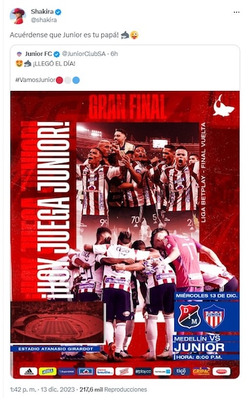 Shakira eligió a su favorito