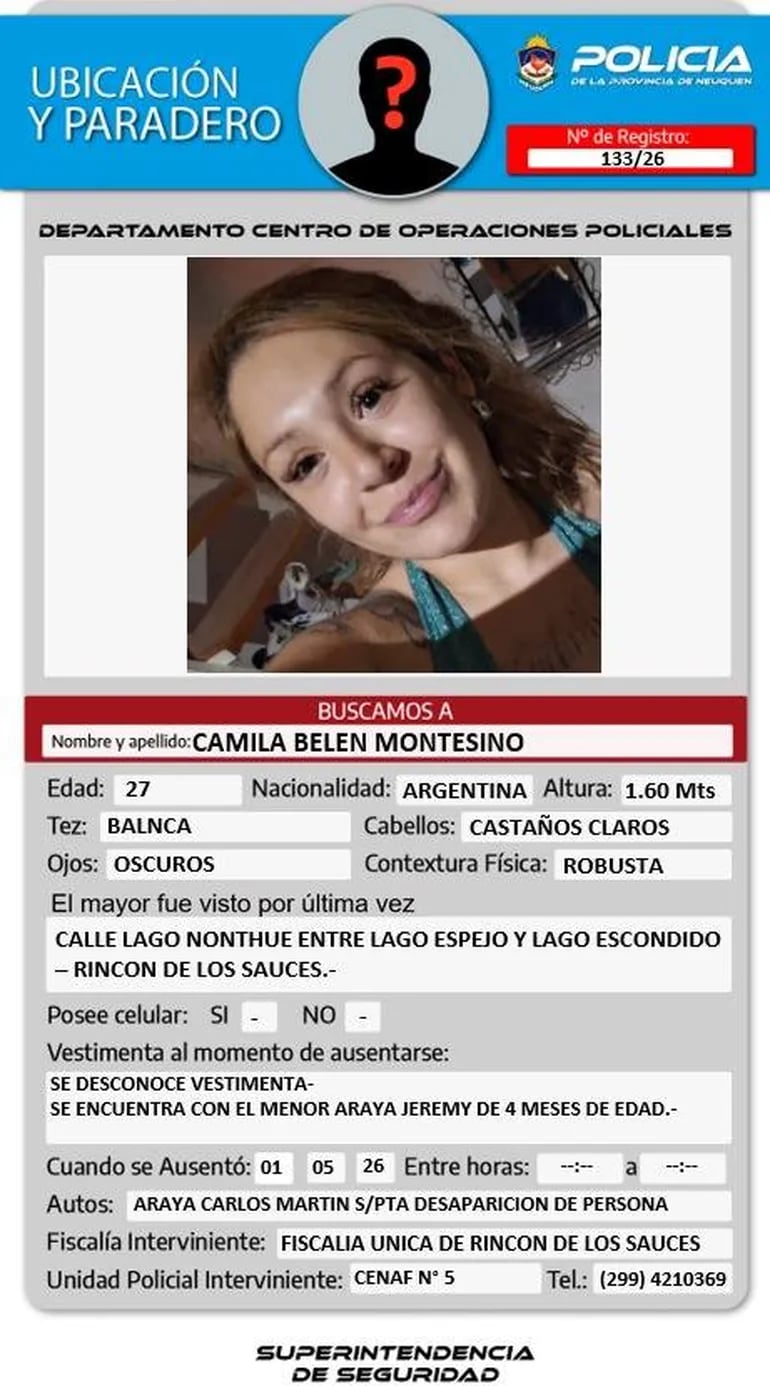 La policía desplegó rastrillajes y abrió una línea para recibir información sobre el caso