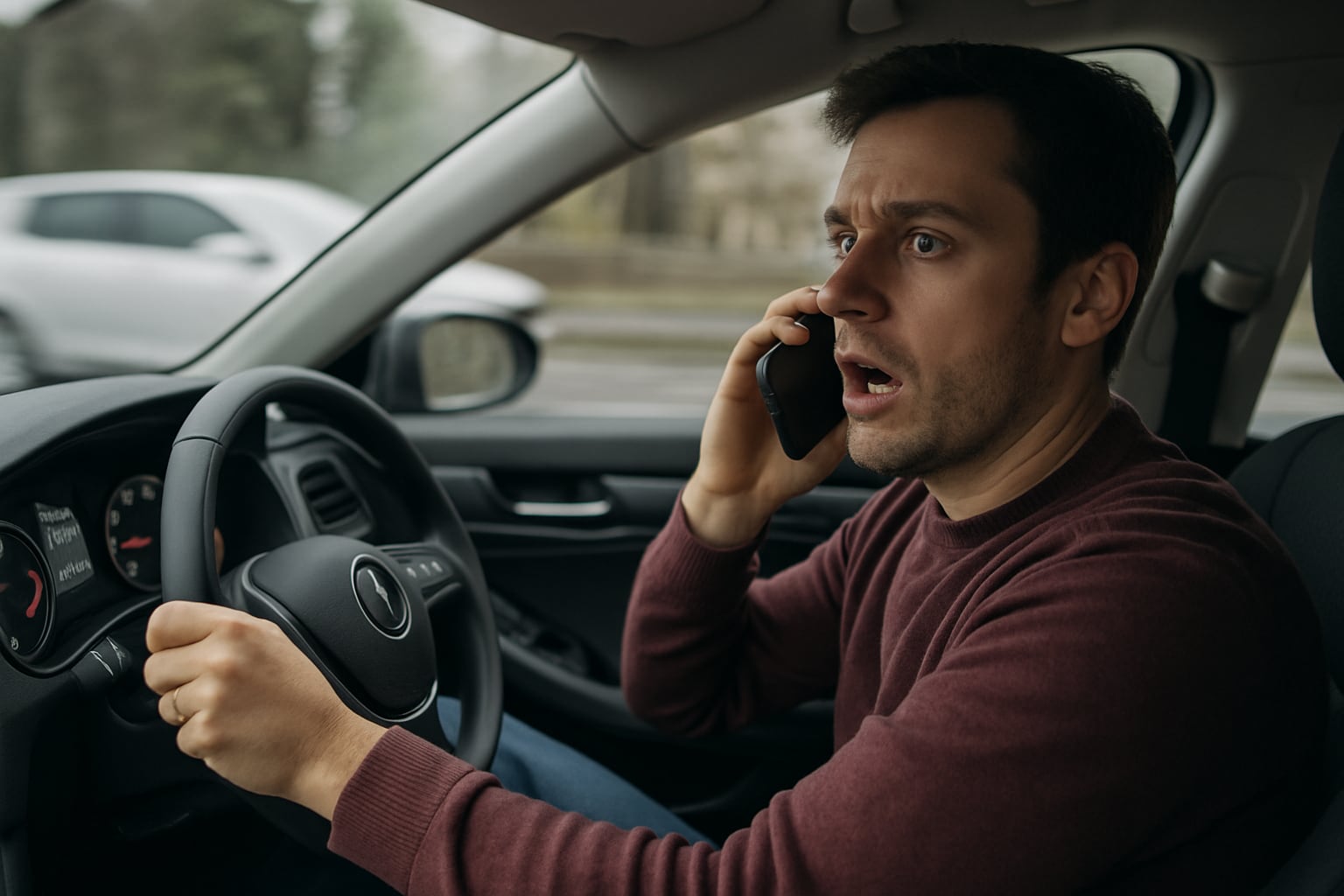 El uso de teléfonos celulares al volante está prohibido por ley incluso cuando el vehículo se detiene en la vía pública (Imagen Ilustrativa Infobae)