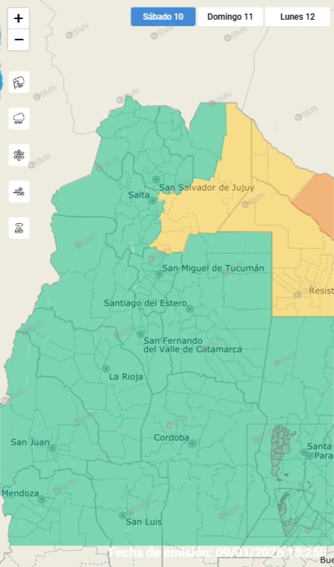 Este sábado hay alerta amarilla en Salta por tormentas