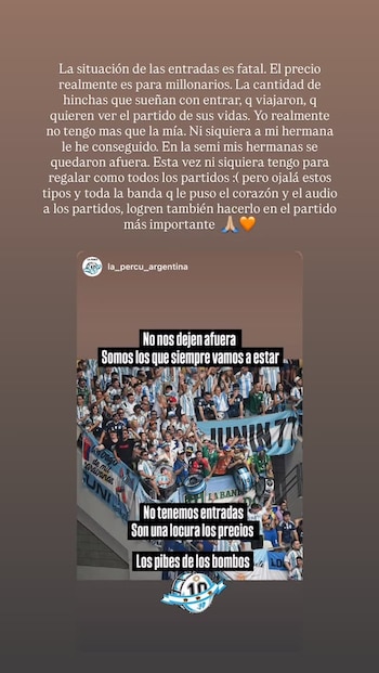 La Percu Argentina denunció que no tiene entradas para la final del Mundial 2026 y pidió no quedar afuera del partido decisivo