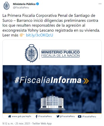 Fuente: @FiscaliaPeru