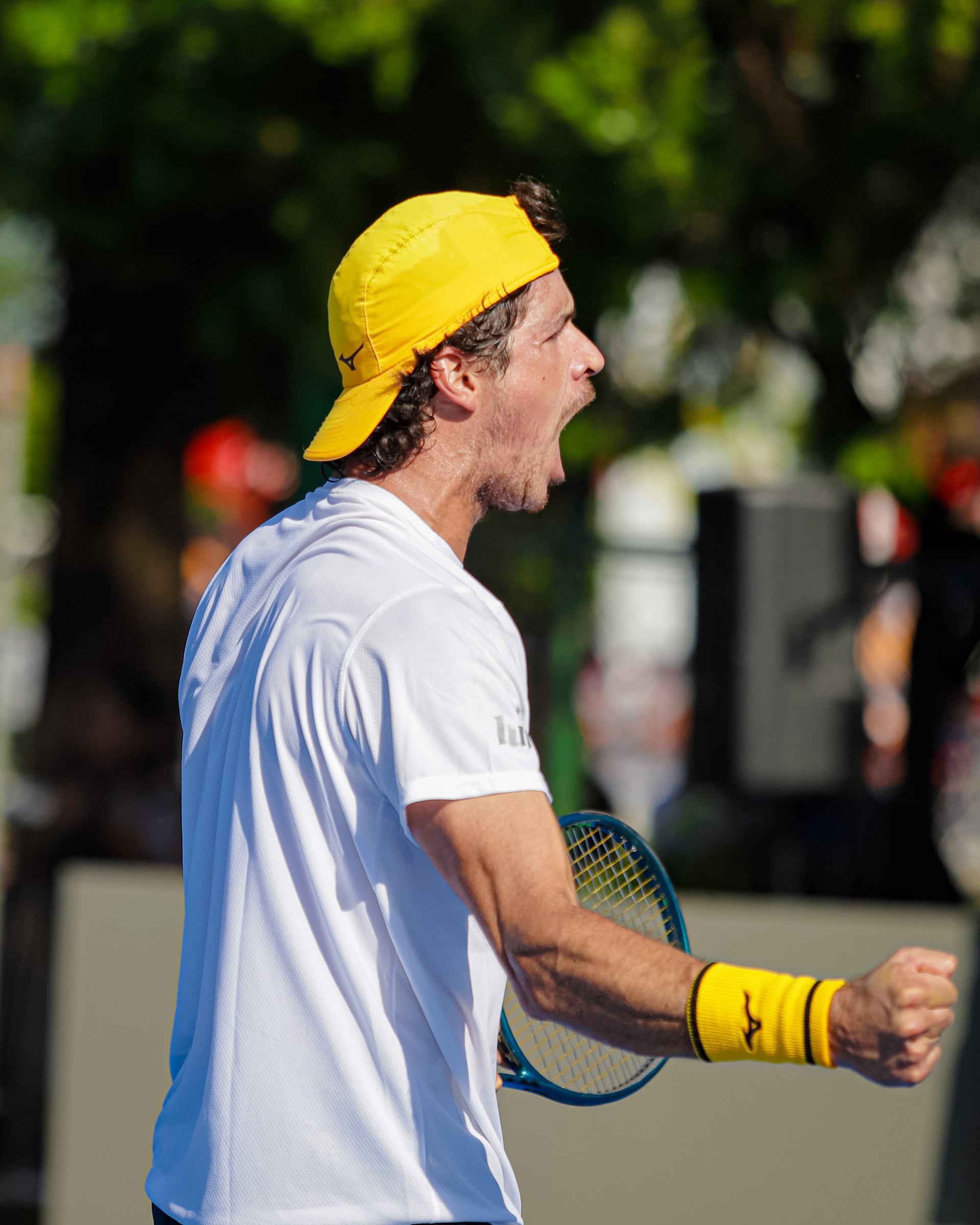 El festejo de Facundo Mena tras su victoria con el Temperley Lawn Tennis Club (Fuente: Prensa AAT)