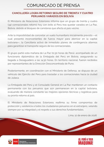 Foto: Ministerio de Relaciones Exteriores
