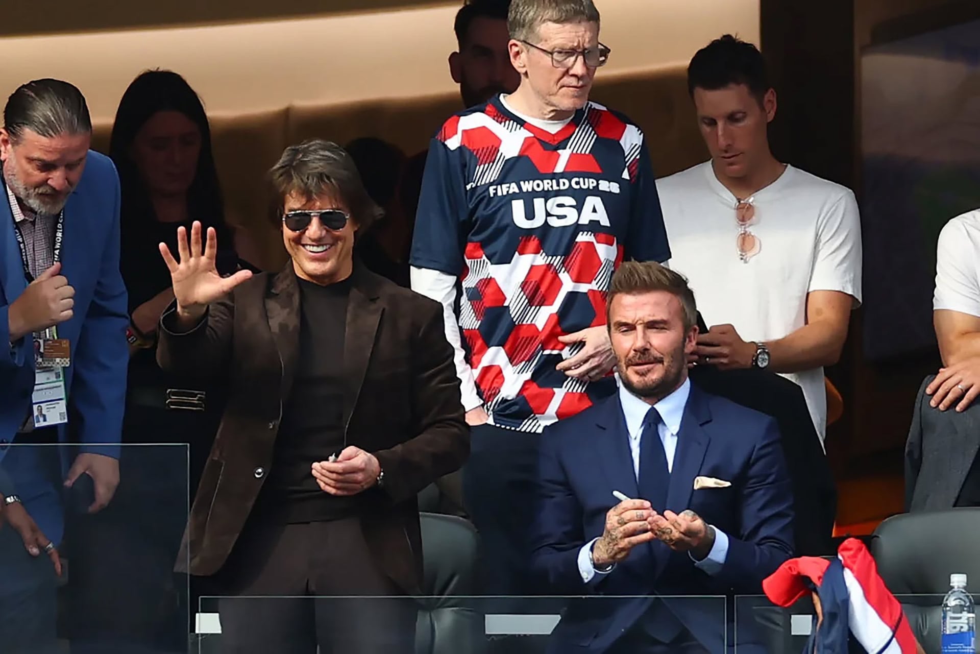 Tom Cruise y David Beckham se llevaron todas las miradas al sentarse juntos