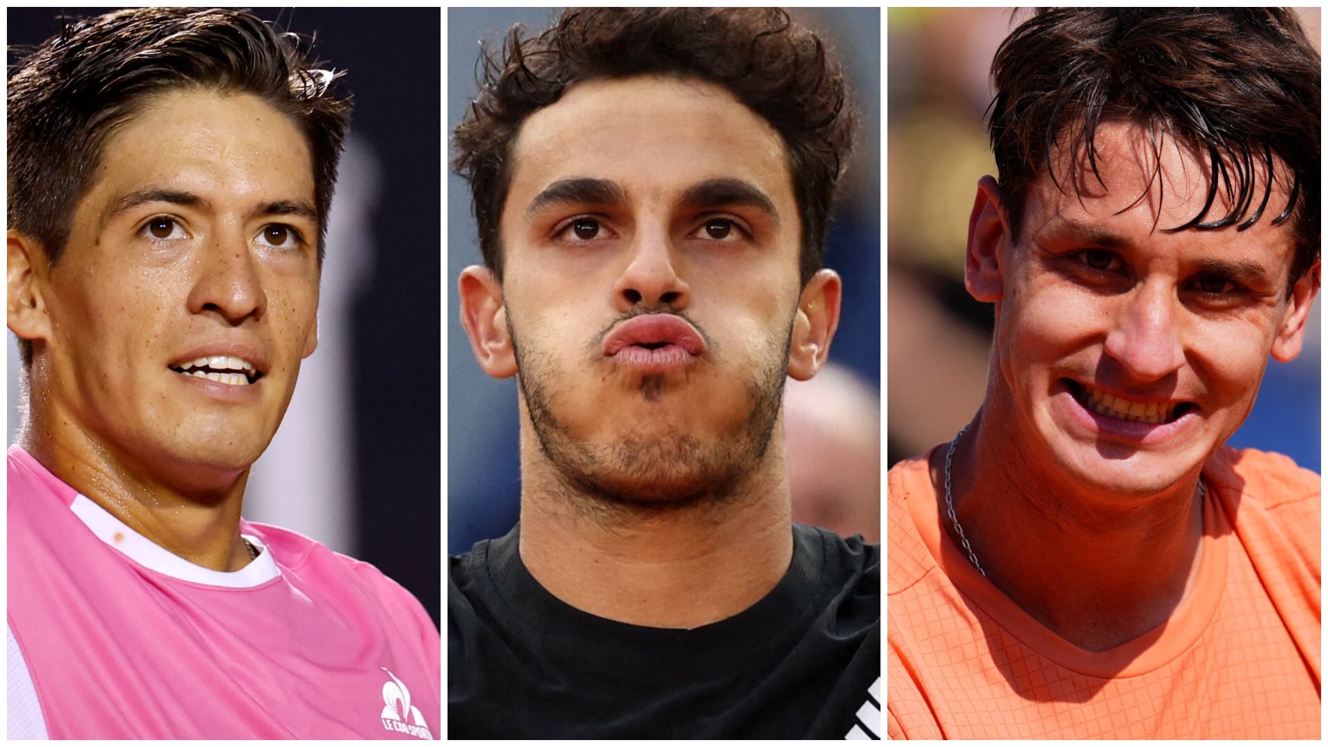 Sebastián Báez, Francisco Cerúndolo y Camilo Ugo Carabelli, los tenistas argentinos mejor ubicados en el ranking (Reuters)