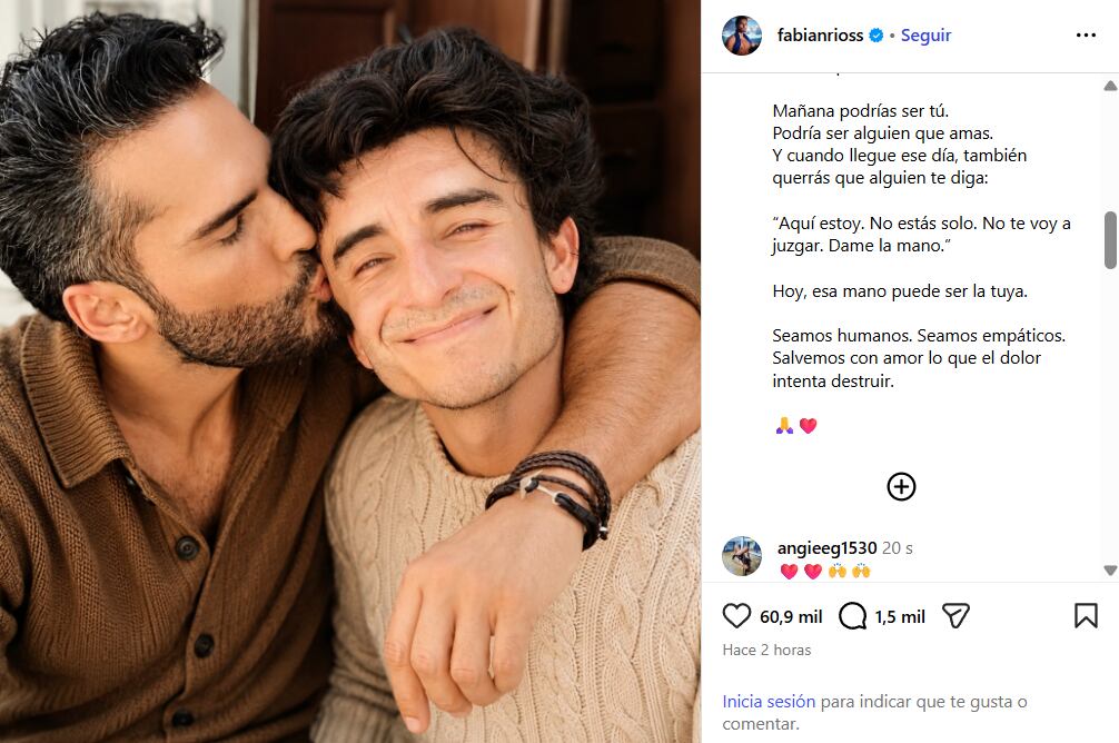 El actor Fabián Ríos pidió empatía con Francisco Bolívar tras publicación de ansiedad - crédito @fabianrioss/IG