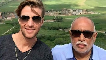 Oscar junto a quien fue su pareja durante tres años, el periodista uruguayo "Tato" Cabrera