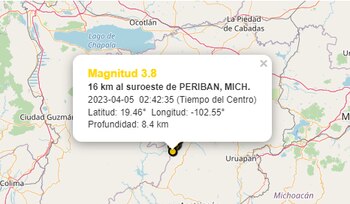 Sismo en Periban, Michoacán (SSN)