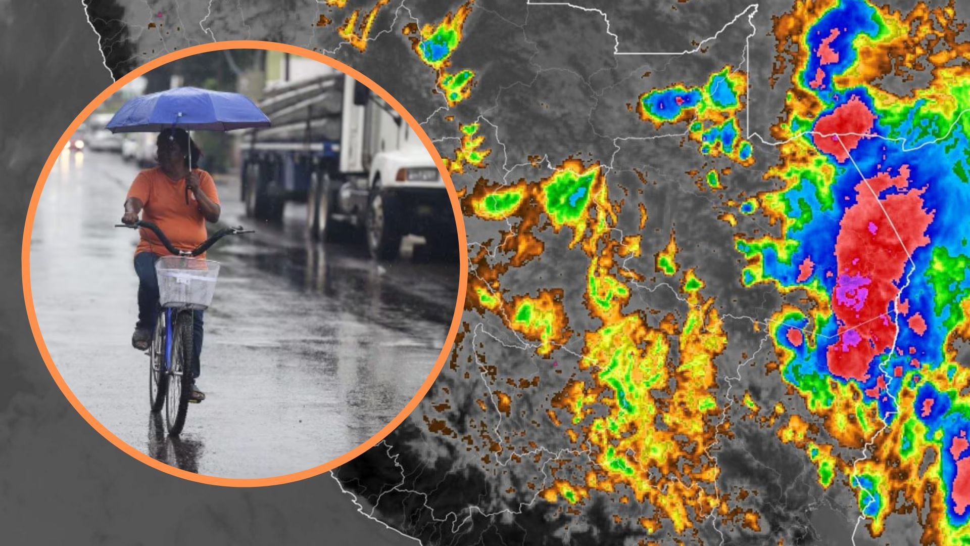 Los avisos meteorológicos del Senamhi son pronósticos de carácter preventivo ante eventos severos, indicando las áreas que podrían verse afectadas y el nivel de peligrosidad. (Composición: Infobae Perú)