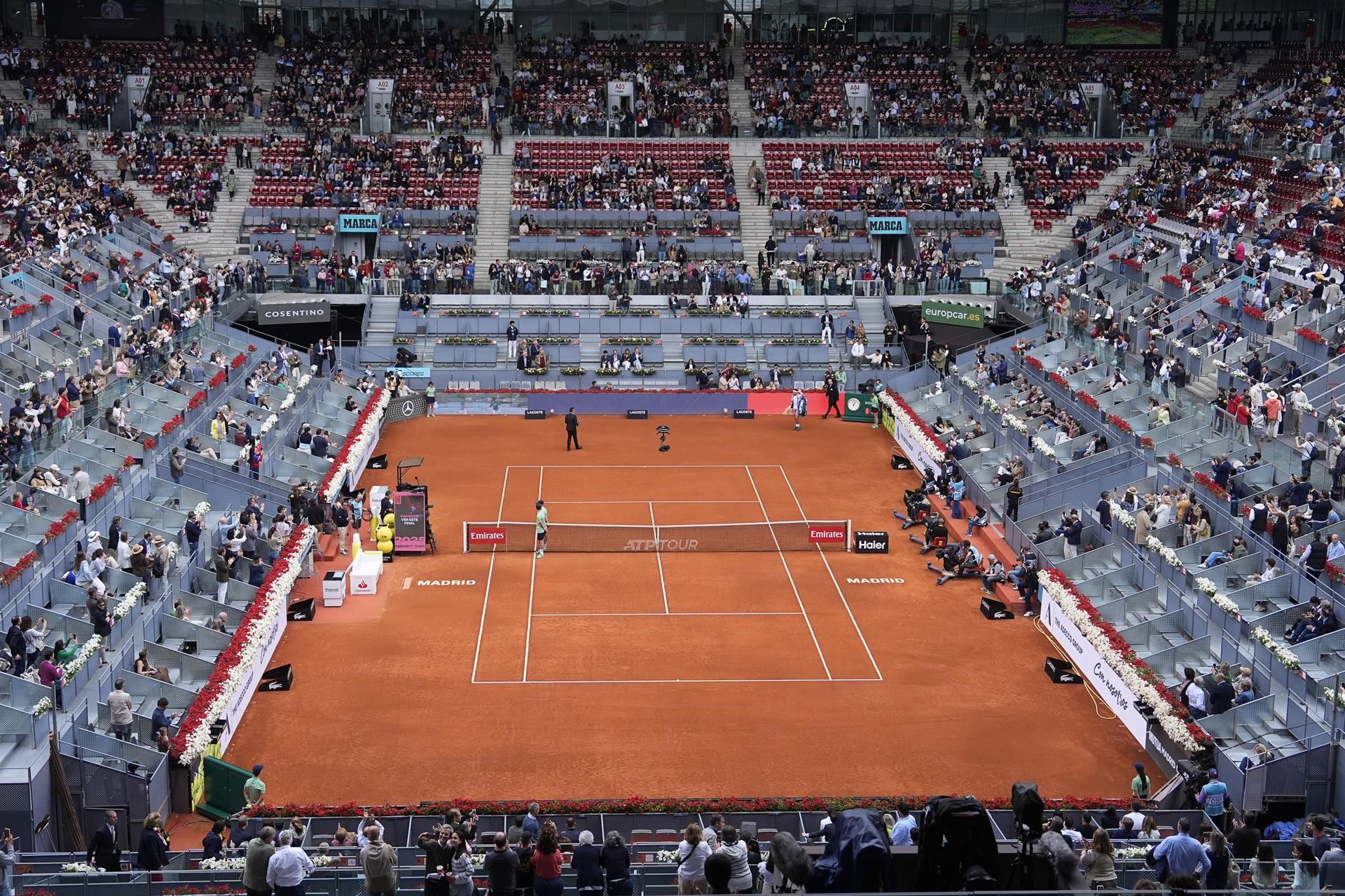 Estadio del Mutua Madrid Open con asientos vacíos. (Europa Press)